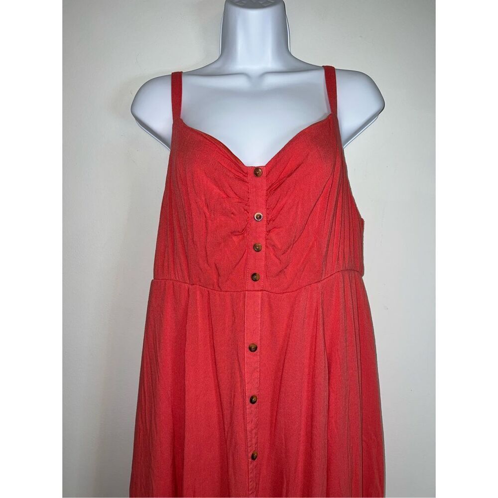 Torrid Midi Textured Woven Button-Front Dress Sz 1 - image 4